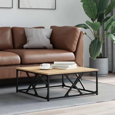 vidaXL - Salontafel - 70x70x30 - cm - bewerkt - hout - sonoma - eikenkleurig