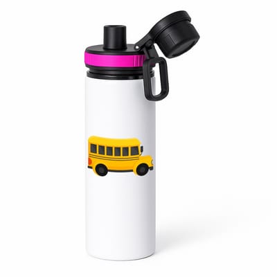 Hacebo® - Bussen waterfles met draaidop roze - Auto - Buschauffeurs - Schoolbus - buschauffeuse - water fles - 850ML