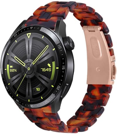 Resin bandje geschikt voor Huawei Watch GT 2 / GT 3 / GT 3 Pro 46mm / GT 4 46mm / GT 5 & 5 Pro (46mm) / GT 2 Pro / GT Runner / Watch 3 / Watch 3 Pro - lava