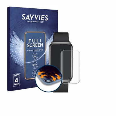 Savvies - Screenprotector voor Fitoncloud Smartwatch 1.47" - Folie Beschermfolie transparant volledig dekking 4 Stuks