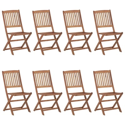 vidaXL - Opklapbare - stoelen, - 8 - stuks, - van - massief - acaciahout