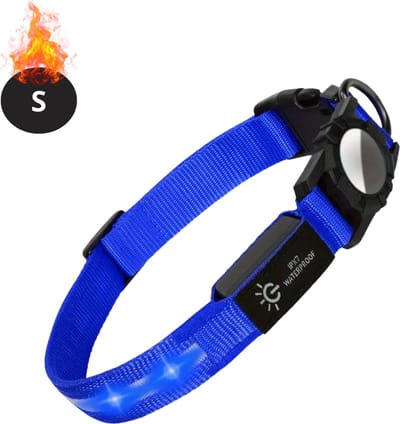 Bovista Lichtgevende Halsband - Verlichte Halsband - Lichtgevend - Hond - Kat - Lampje - Hondenhalsband Led - Oplaadbaar - Blauw - S
