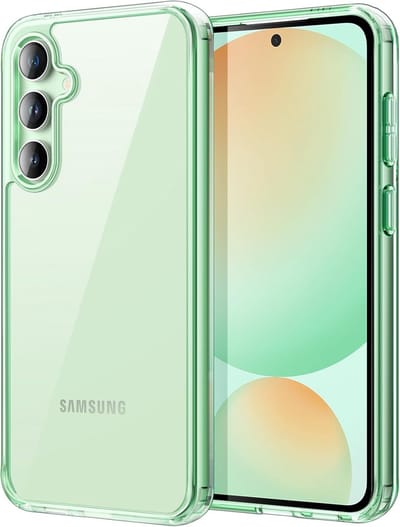 Exobox Geschikt voor Samsung Galaxy S24 FE 5G - Niet-Vergelend Schokbestendig Bumper - Back Cover Hoesje - Transparant Groen