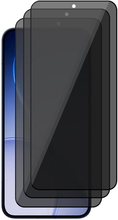 Privacy Screenprotector geschikt voor Oppo Reno 15 5G - 3x Volledig Dekkend Glas Screen Protector