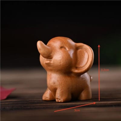 Schattig Mini Houten Olifantje - 4cm Klein Dierbeeldje Voor Bureau Decoratie Planken Ornament