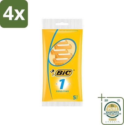 Bic - Scheermesjes - Sensitive - Enkel Mesje - Wegwerpmesjes - 5 Scheermesjes - Voordeelverpakking - 4 stuks - Wegwerpscheermesje - Roestvrij staal