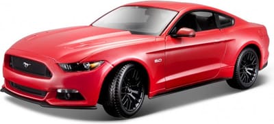 Modelauto Ford Mustang GT 2015 rood 26 x 10 x 7 cm - Schaal 1:18 - Speelgoedauto - Miniatuurauto
