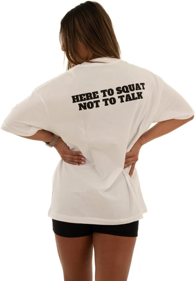 Oversized unisex T-shirt met quote – comfortabel & ademend – geschikt voor gym en casual – bestel 1 maat kleiner voor minder oversized fit – DM Training Inspire Shirt (wit)