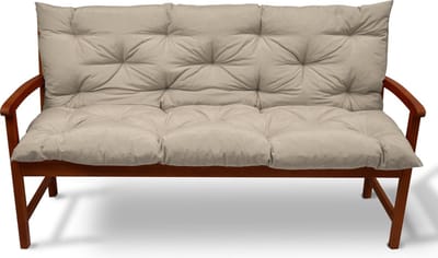 Beautissu Tuinbank kussen Flair BR - kussens voor tuinmeubelen 120 x 50 x 50 cm natuur - zitkussen en rugkussen