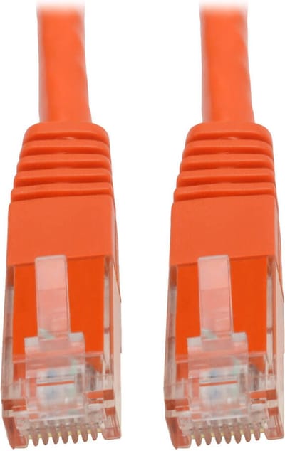Tripp-Lite N200-015-OR Premium Cat5/5e/6 Gigabit Molded Patch Cable, 24 AWG, 550 MHz/1 Gbps (RJ45 M/M), Orange, 15 ft. TrippLite