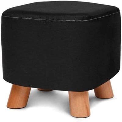 Voetenbankje - Krukje Poef - Voeten Rusten - Memory Foam - 28x28x25 cm - Zwart