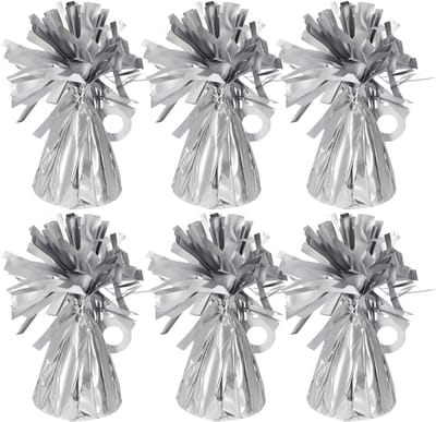 Folat Ballon gewichtjes - 6x - mat zilver - 170 gram - helium ballontrosjes
