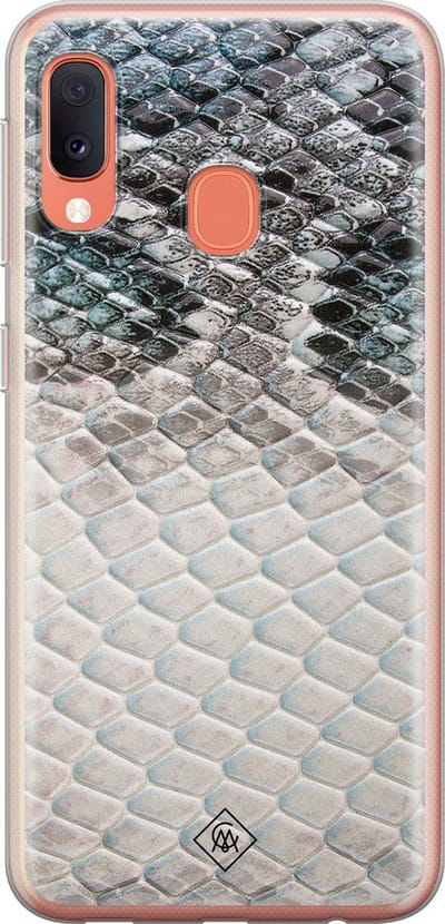 Casimoda® hoesje - Geschikt voor Samsung A20e - Oh My Snake - Backcover - Siliconen/TPU - Zwart