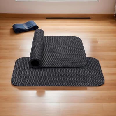 Onderlegger Fietstrainer - Vloermat Loopband - Fitness Thuis - Trillingsdempend Antislip - 635x30cm - Zwart