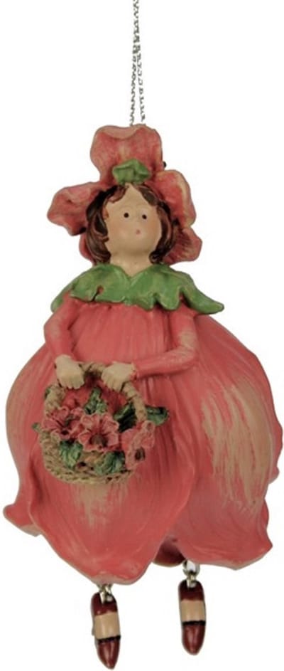 Klaproos meisje m/mandje hangend 6x6x11cm
