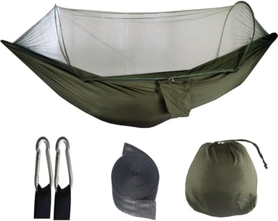 2 Personen Hangmat - binnen & buiten - voor Kinderen en Volwassenen Katoen - Campingaccessoires - Muggenhangmat - Outdoor Hangmat met Muskietennet - sneldrogend parachute