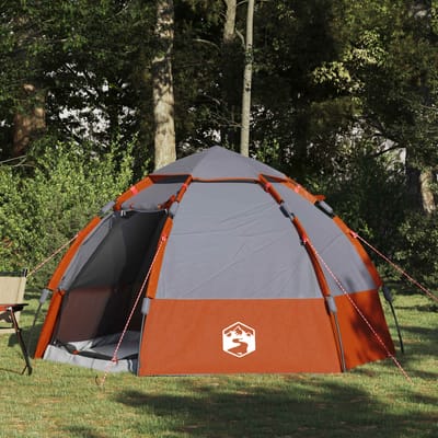 vidaXL Instant Tent met Regenhoes voor 4 Personen met Snelle Bevestiging