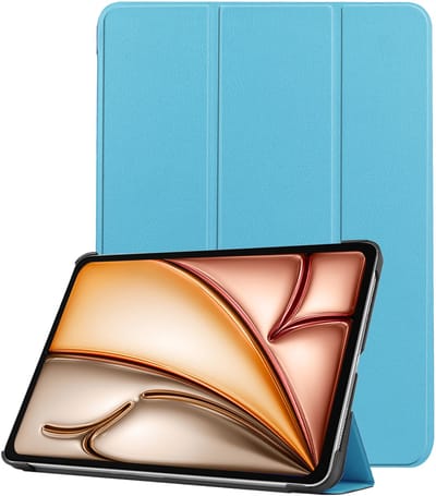 Hoesje - Geschikt voor Apple iPad Air M3/M4 (2025/2026) - 11 inch - Dun & Stevig - Trifold Bookcase - Hard Cover - Hardcover Book Case - Tablet Hoes - Lichtblauw