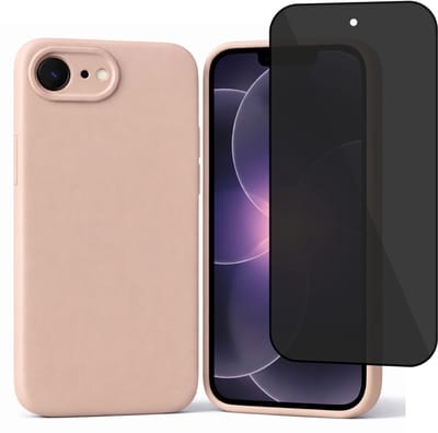 ChiGuard Hoesje & Privacy Screenprotector geschikt voor iPhone 17e – Privé Gehard Glas Cover - Case - Roze