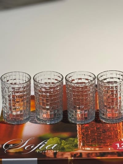 Glozini - Marokkaanse Theeglazen- Sofia Tumbler - Set van 12 Glazen - 170ml - Thee & Koffieglazen