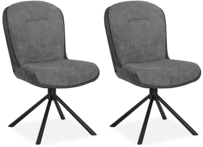 MX Sofa - Eetkamerstoel Trafford - Antraciet (set van 2 stoelen)