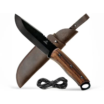 BeaverCraft BSH4 Dusk – Carbon Steel Bushcraftmes met  Handvat en Leren Schede
