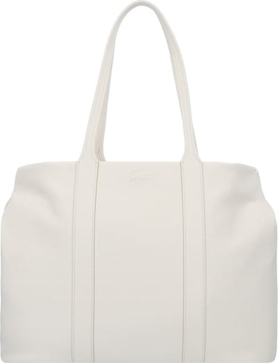 LACOSTE Leren Shopper Schoudertas City Court Shopping Bag Bone White Crème