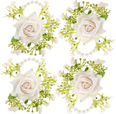Polsbandjes Bruid - Pols Corsage - Bruiloft Accessoires - Verstelbaar Lint - 10 x 9 x 9 cm