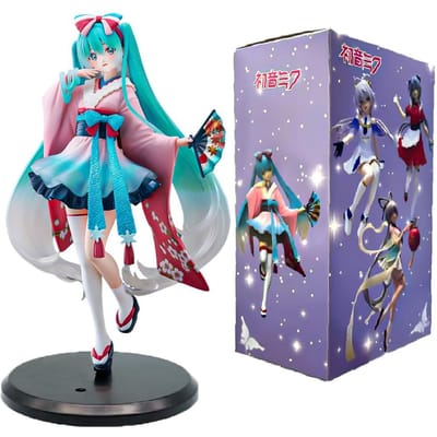 Nouvelles Figurine Jouets Anime Hatsune Miku Série Neo Tokyo Kimono Kawaii Dessin Animé PVC Figurine d'Action Modèle Poupées Anniversaires Cadeaux Enfants