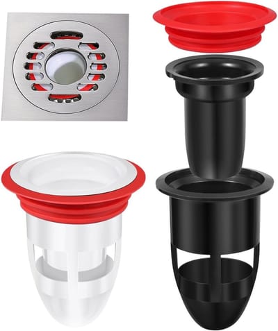 Geurafsluiter voor doucheafvoer, 2 stuks, 50 mm, siliconen, anti-geur ventiel voor badkamer en keuken, waterafvoer oplossing