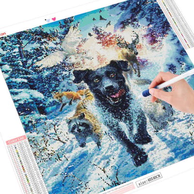 5D Diamond Painting Hond Home Decor Nieuwe aankomst Volledig rond borduurdier 30x30CM gray