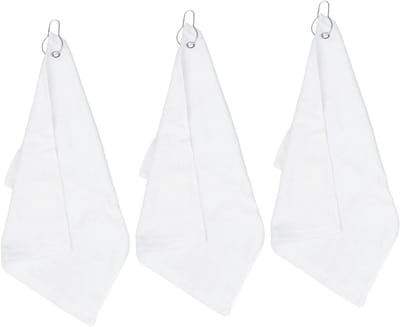 Katoenen Golf Handdoeken - Sporthanddoek Zweetdoek - Sport Buitenactiviteiten - Met Ophanghaak - 3 Stuks 40x32CM - Wit
