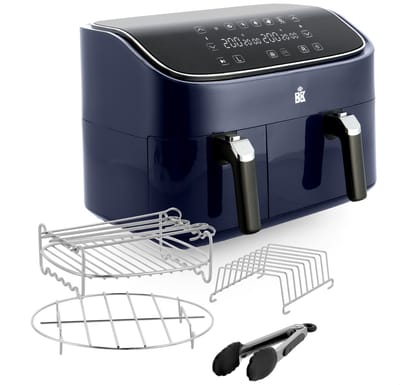 BK Supreme XXXL Airfryer 9L - PFAS vrij - dubbele mand 3L + 6L - met 4-delige grillset