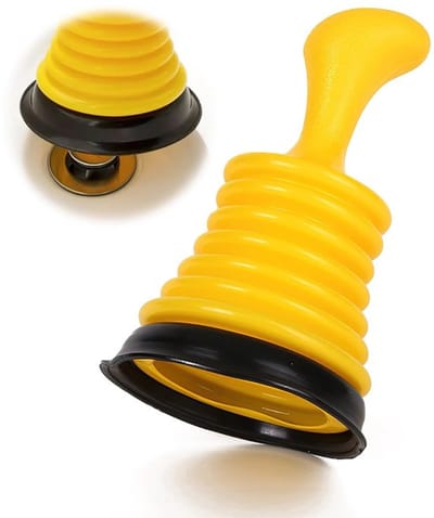 Kleine zuignap ontstopper - Afvoer ontstopper - Maximale zuigkracht - Geel - Huishoudelijk apparaat - Onmisbaar voor bad en keuken - 18 cm