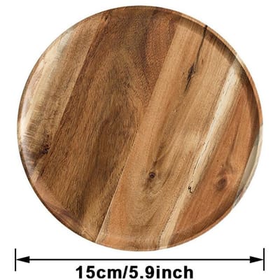 Natuurlijk Houten Dienblad Rond Serveren Dinerborden Sushi Schaal Voor Eten Fruit Dessert Brood Snack Schotel Container Houten Servies brown