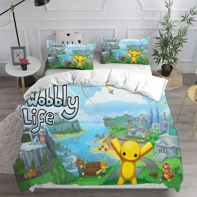 Wobbly & Life Eenpersoons Beddengoed Set, Dekbedovertrek Dekbed Bedset Quiltovertrek Kussensloop, King Queen Twin Maat Jongens Meisjes Volwassenen 135X200cm-2pcs