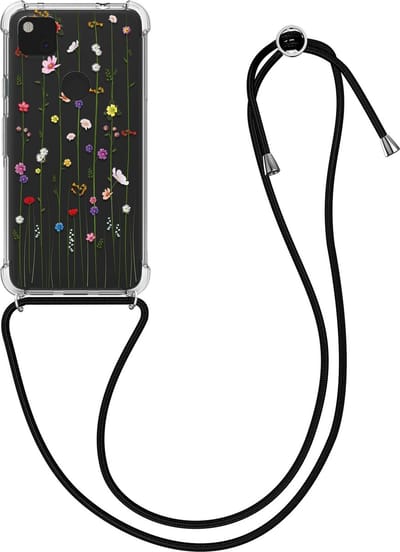 kwmobile telefoonhoesje geschikt voor Google Pixel 4a - Hoesje met telefoonkoord - Back cover voor smartphone - Case in meerkleurig / transparant