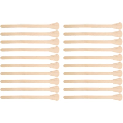 20 stuks Gezicht Lichaamshaarverwijdering Wax Spatels Applicator Tool Houten Wax Stokjes (Gitaarvorm) beige