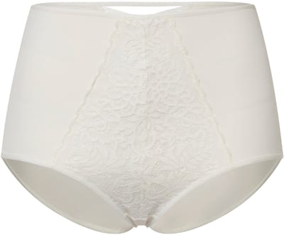Ulla Popken - Dames - Maxislip kanten inzetstuk hoge taille - Crèmewit - Maat 46+