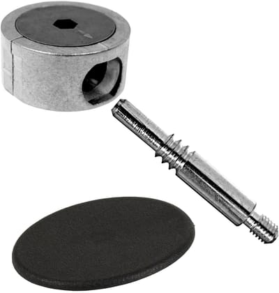 SOTECH hoekverbinder FUERTE 64 mm met zwart kunststof deksel, metalen nokbeslag, kastverbinder, meubelverbinder, set verbindingsbeslag voor hoekverbindingen