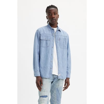 Levi's Long Sleeve Auburn Worker Shirt Blue Maat: S | Casual Overhemden Outlet | Heren | Blauw