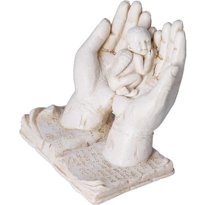 Engelenbeeld Mooi Levendig Veilig Hars Kunstwerk Verfijnde Sieraden voor Woonkamer Tuin gray