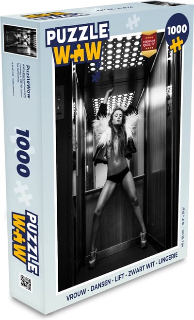 Puzzel Vrouw - Dansen - Lift - Zwart wit - Lingerie - Legpuzzel - Puzzel 1000 stukjes volwassenen