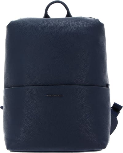 MANDARINA DUCK Leren Laptop rugzak Rugzak met laptopvak Mellow Leather Backpack Dress Blue Blauw