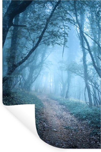 Muurstickers - Sticker Folie - Bomen - Natuur - Mist - 20x30 cm - Plakfolie - Muurstickers Kinderkamer - Zelfklevend Behang - Zelfklevend behangpapier - Stickerfolie