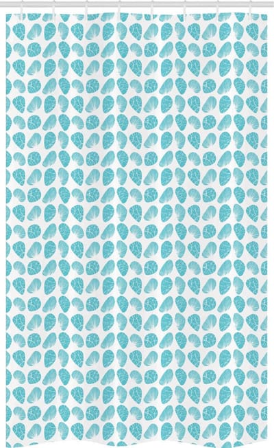 ABAKUHAUS Schelpen douchegordijn – 120x180 cm, blauw-wit, stof