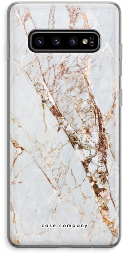 Case Company® - Hoesje geschikt voor Samsung Galaxy S10 Plus hoesje - Goud marmer - Soft Cover Telefoonhoesje - Bescherming aan alle Kanten en Schermrand