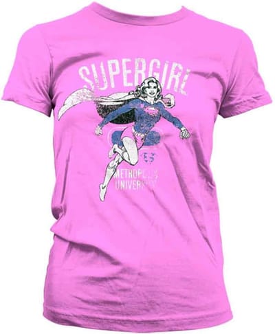 DC Comics Supergirl Dames Tshirt -S- Metropolis Distressed Roze