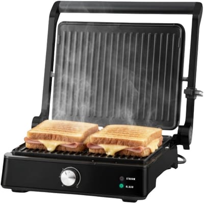 RONN® Contactgrill met uitneembare platen - Contactgrill - Multi grill - Zwart - ‎34cm x 32cm x 15cm