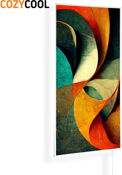 Infraroodpaneel met afbeelding | Abstracte moderne aquarelkunst | 1200 Watt | Witte lijst | Infrarood verwarmingspaneel | Infrarood paneel | Infrarood verwarming